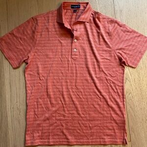 Peter Millar Quest Stripe Short Sleeve Polo in Moroccan Spice